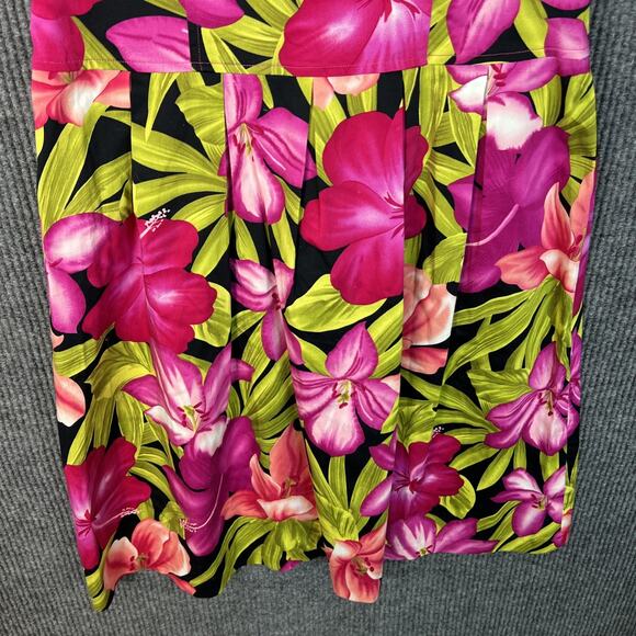 Clues Collection Womens Hawaiian Floral Fit And Flare Dress Size 10 Tropical - Picture 5 of 9